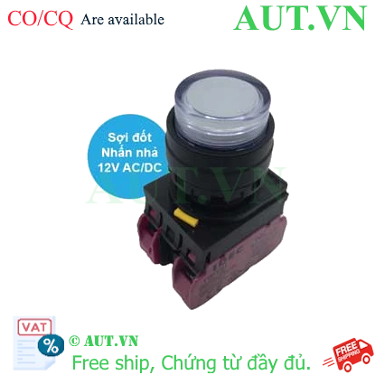 Ảnh của Nút nhấn nhả có đèn IDEC YW1L-M2E02Q6W 12VAC/DC D22 2NC (Trắng)