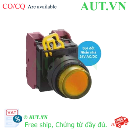 Ảnh của Nút nhấn nhả có đèn IDEC YW1L-M2E02Q6Y 12VAC/DC D22 2NC (Vàng)