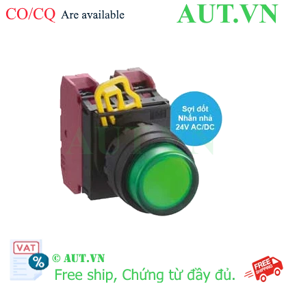 Ảnh của Nút nhấn nhả có đèn IDEC YW1L-M2E02Q7G 24VAC/DC D22 2NC (Xanh)