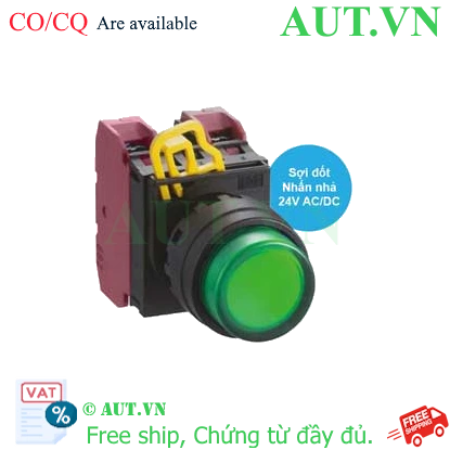 Ảnh của Nút nhấn nhả có đèn IDEC YW1L-M2E02Q7G 24VAC/DC D22 2NC (Xanh)