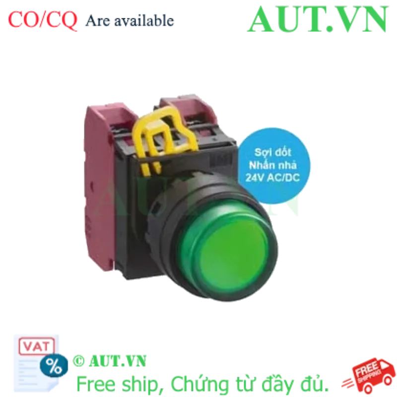 Ảnh của Nút nhấn nhả có đèn IDEC YW1L-M2E02Q7G 24VAC/DC D22 2NC (Xanh)