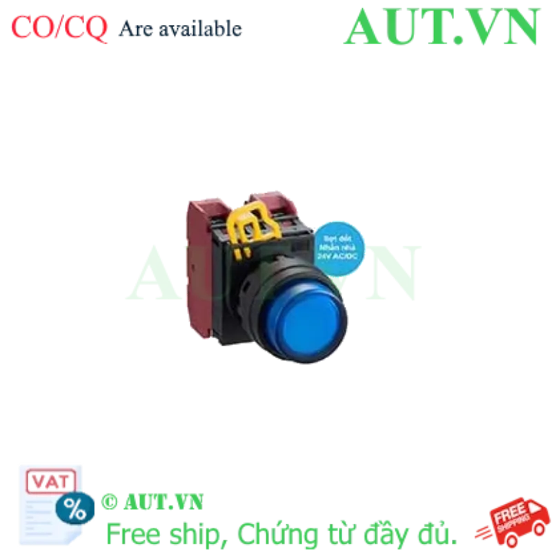 Ảnh của Nút nhấn nhả có đèn IDEC YW1L-M2E02Q7S 24VAC/DC D22 2NC (Xanh)