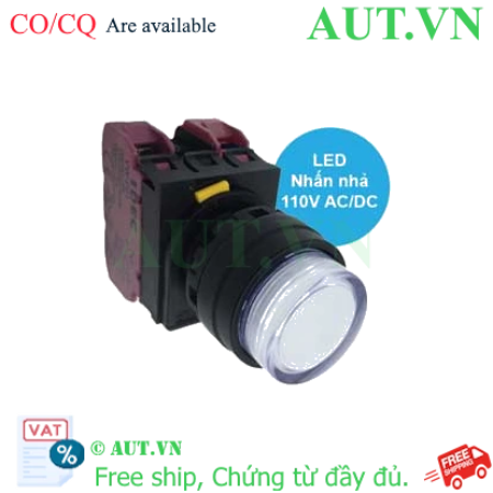 Ảnh của Nút nhấn nhả có đèn IDEC YW1L-M2E02QHPW 110VAC D22 2NC (Trắng)