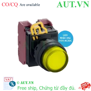 Ảnh của Nút nhấn nhả có đèn IDEC YW1L-M2E02QHY 110VAC D22 2NC (Vàng)