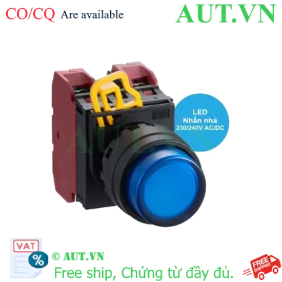 Ảnh của Nút nhấn nhả có đèn IDEC YW1L-M2E02QM3S 220VAC D22 2NC (Xanh)