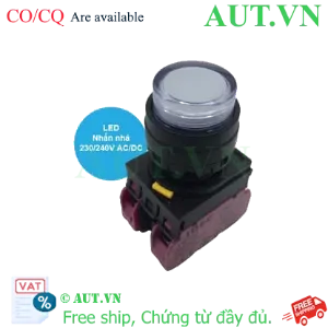 Ảnh của Nút nhấn nhả có đèn IDEC YW1L-M2E02QM3W 220VAC D22 2NC (Trắng)