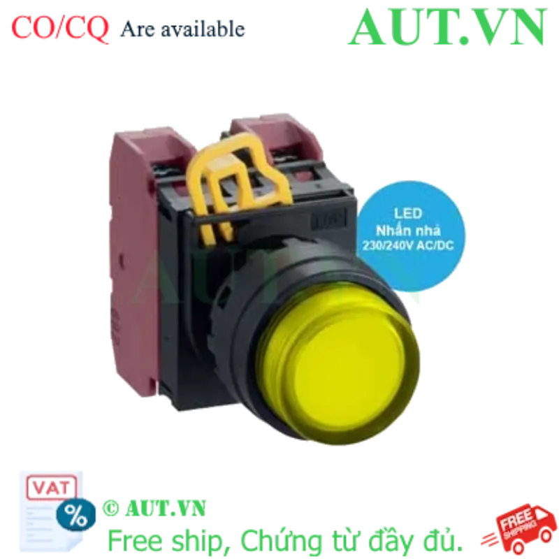 Ảnh của Nút nhấn nhả có đèn IDEC YW1L-M2E02QM3Y 220VAC D22 2NC (Vàng)