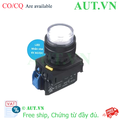 Ảnh của Nút nhấn nhả có đèn IDEC YW1L-M2E10Q2PW 6VAC/DC D22 1NO (Trắng)