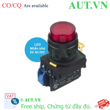 Ảnh của Nút nhấn nhả có đèn IDEC YW1L-M2E10Q2R 6VAC/DC D22 1NO (Đỏ)
