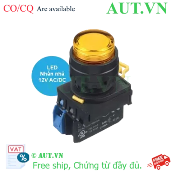 Ảnh của Nút nhấn nhả có đèn IDEC YW1L-M2E10Q3A 12VAC/DC D22 1NO (Hổ phách)