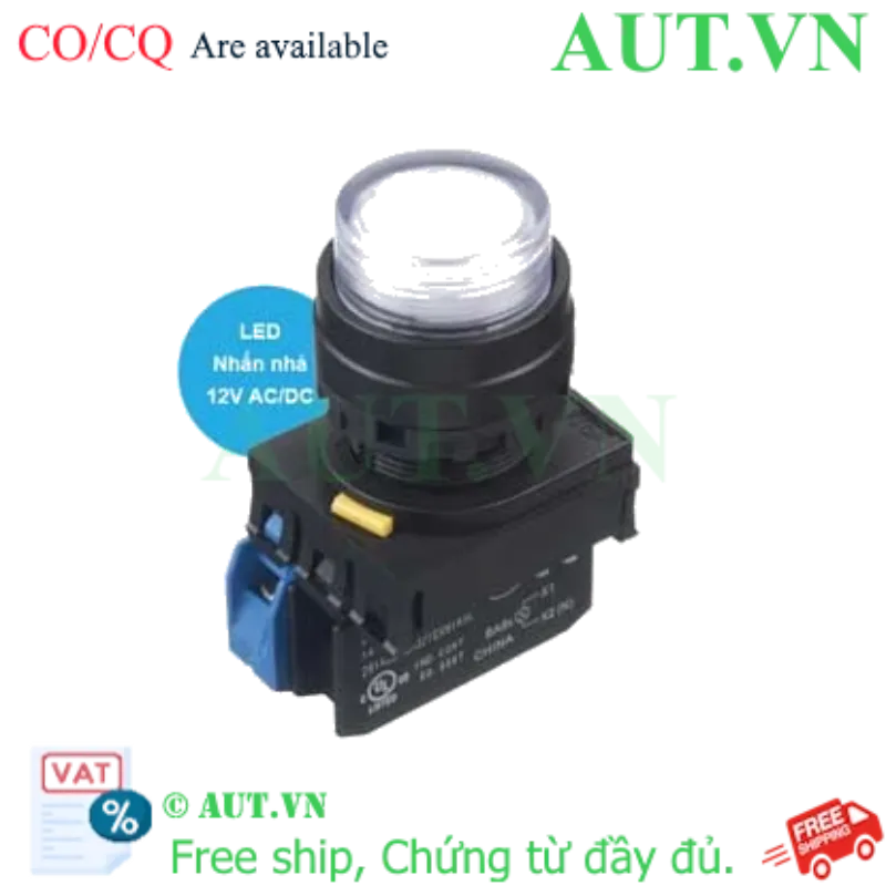 Ảnh của Nút nhấn nhả có đèn IDEC YW1L-M2E10Q3PW 12VAC/DC D22 1NO (Trắng)