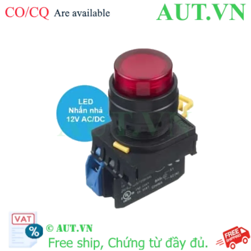 Ảnh của Nút nhấn nhả có đèn IDEC YW1L-M2E10Q3R 12VAC/DC D22 1NO (Đỏ)