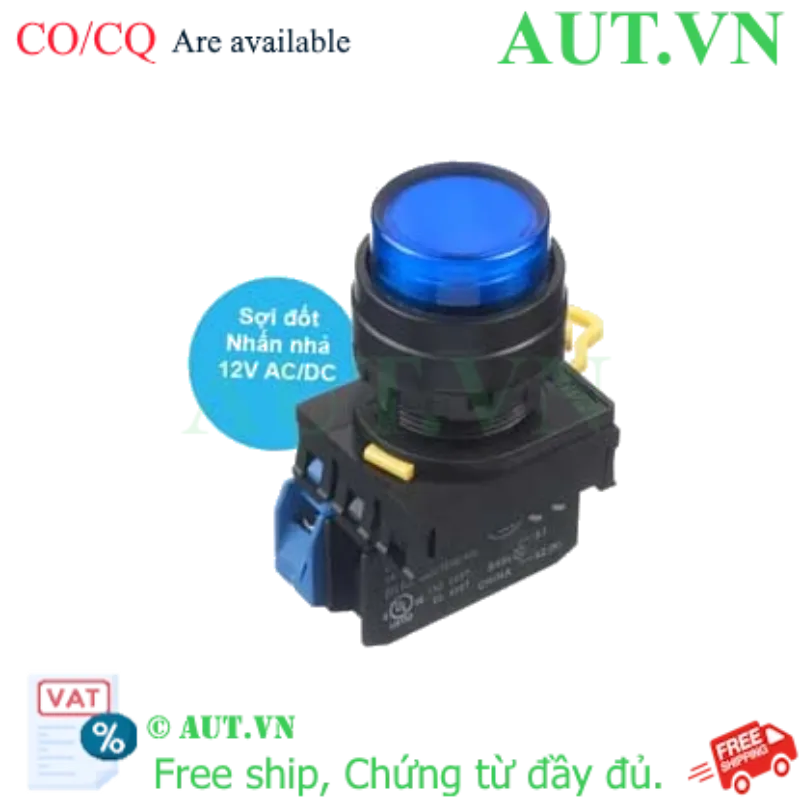 Ảnh của Nút nhấn nhả có đèn IDEC YW1L-M2E10Q6S 12VAC/DC D22 1NO (Xanh)