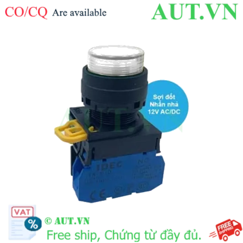 Ảnh của Nút nhấn nhả có đèn IDEC YW1L-M2E10Q6W 12VAC/DC D22 1NO (Trắng)