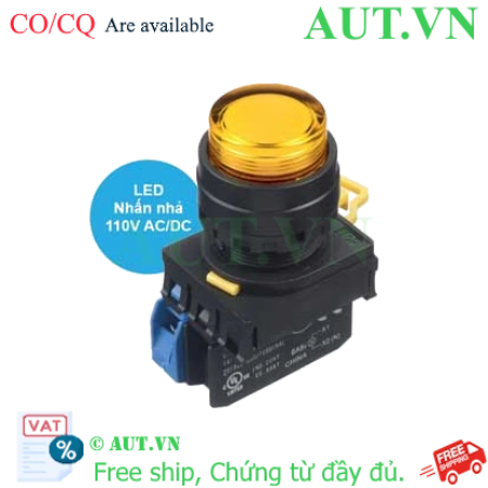 Ảnh của Nút nhấn nhả có đèn IDEC YW1L-M2E10QHA 110VAC D22 1NO (Hổ phách)