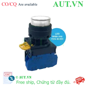 Ảnh của Nút nhấn nhả có đèn IDEC YW1L-M2E10QHW 110VAC D22 1NO (Trắng)