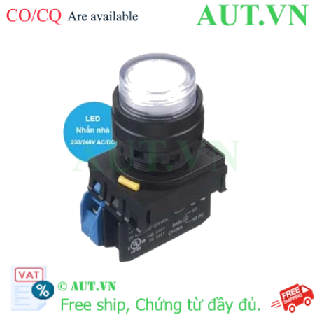 Ảnh của Nút nhấn nhả có đèn IDEC YW1L-M2E10QM3PW 220VAC D22 1NO (Trắng)