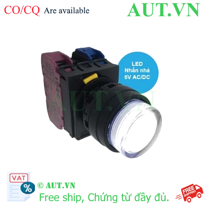 Ảnh của Nút nhấn nhả có đèn IDEC YW1L-M2E11Q2PW 6VAC/DC D22 1NO+1NC (Trắng)
