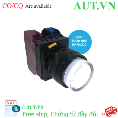 Ảnh của Nút nhấn nhả có đèn IDEC YW1L-M2E11Q2PW 6VAC/DC D22 1NO+1NC (Trắng)
