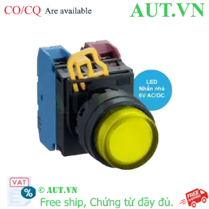 Ảnh của Nút nhấn nhả có đèn IDEC YW1L-M2E11Q2Y 6VAC/DC D22 1NO+1NC (Vàng)