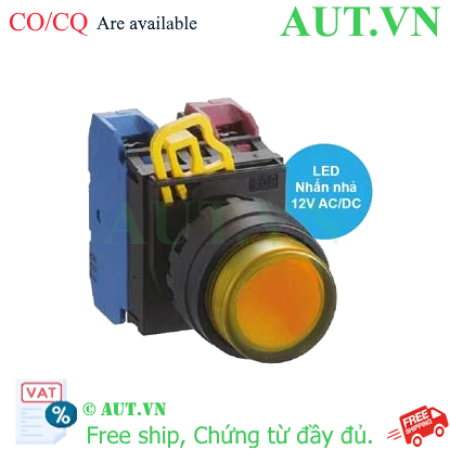 Ảnh của Nút nhấn nhả có đèn IDEC YW1L-M2E11Q3A 12VAC/DC D22 1NO+1NC (Hổ phách)