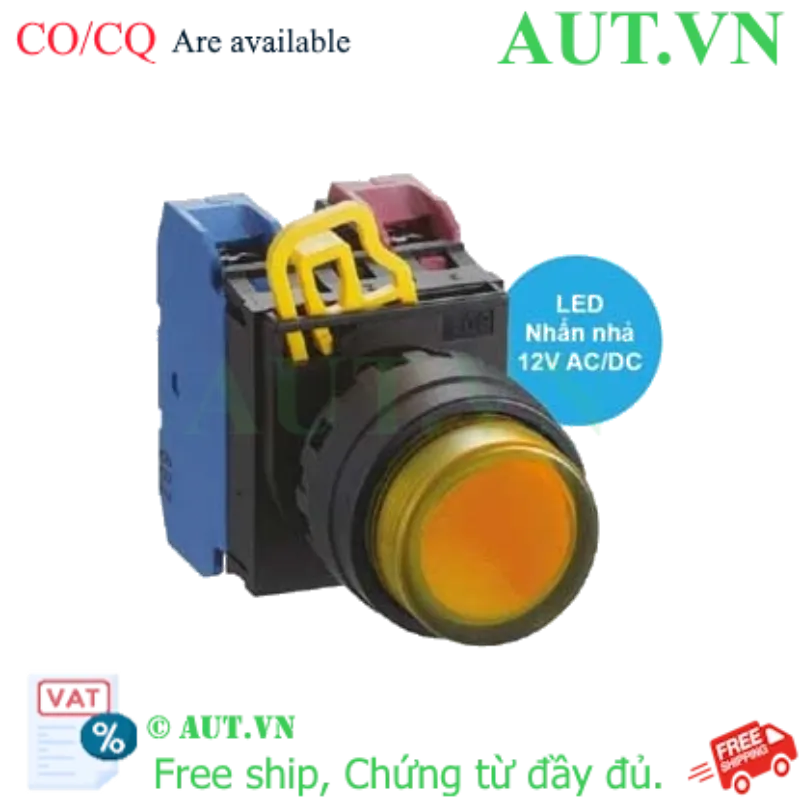Ảnh của Nút nhấn nhả có đèn IDEC YW1L-M2E11Q3A 12VAC/DC D22 1NO+1NC (Hổ phách)