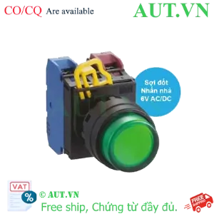 Ảnh của Nút nhấn nhả có đèn IDEC YW1L-M2E11Q5G 6VAC/DC D22 1NO+1NC (Xanh)