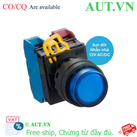 Ảnh của Nút nhấn nhả có đèn IDEC YW1L-M2E11Q6S 12VAC/DC D22 1NO+1NC (Xanh)