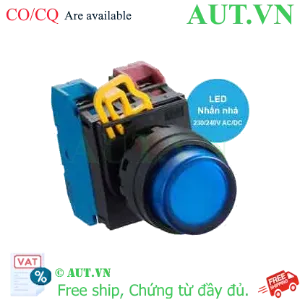 Ảnh của Nút nhấn nhả có đèn IDEC YW1L-M2E11QM3S 220VAC D22 1NO+1NC (Xanh)