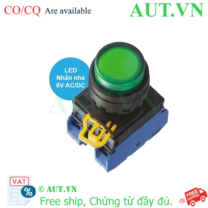 Ảnh của Nút nhấn nhả có đèn IDEC YW1L-M2E20Q2G 6VAC/DC D22 2NO (Xanh)
