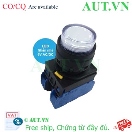 Ảnh của Nút nhấn nhả có đèn IDEC YW1L-M2E20Q2PW 6VAC/DC D22 2NO (Trắng)