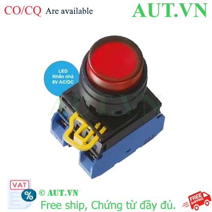 Ảnh của Nút nhấn nhả có đèn IDEC YW1L-M2E20Q2R 6VAC/DC D22 2NO (Đỏ)