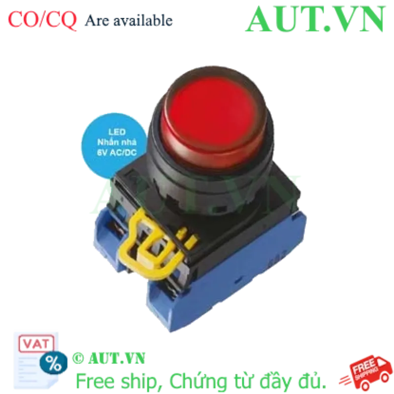 Ảnh của Nút nhấn nhả có đèn IDEC YW1L-M2E20Q2R 6VAC/DC D22 2NO (Đỏ)
