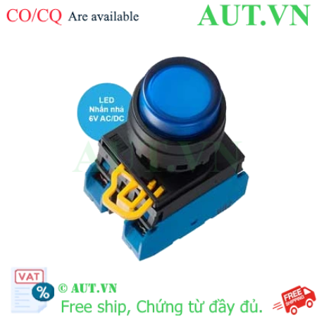 Ảnh của Nút nhấn nhả có đèn IDEC YW1L-M2E20Q2S 6VAC/DC D22 2NO (Xanh)