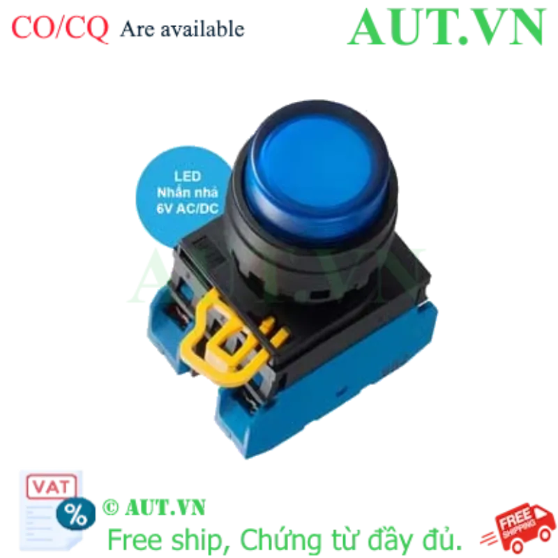 Ảnh của Nút nhấn nhả có đèn IDEC YW1L-M2E20Q2S 6VAC/DC D22 2NO (Xanh)