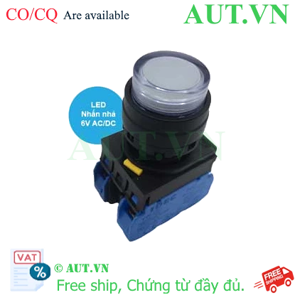 Ảnh của Nút nhấn nhả có đèn IDEC YW1L-M2E20Q2W 6VAC/DC D22 2NO (Trắng)