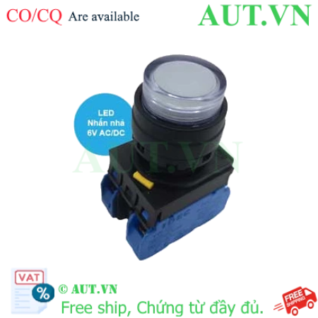 Ảnh của Nút nhấn nhả có đèn IDEC YW1L-M2E20Q2W 6VAC/DC D22 2NO (Trắng)