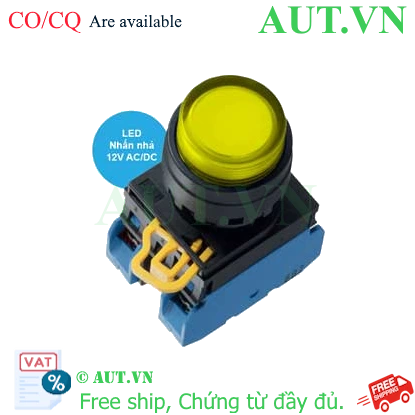 Ảnh của Nút nhấn nhả có đèn IDEC YW1L-M2E20Q3Y 12VAC/DC D22 2NO (Vàng)
