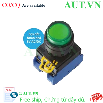 Ảnh của Nút nhấn nhả có đèn IDEC YW1L-M2E20Q5G 6VAC/DC D22 2NO (Xanh)