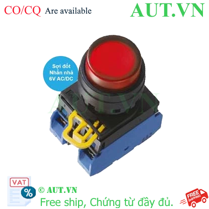 Ảnh của Nút nhấn nhả có đèn IDEC YW1L-M2E20Q5R 6VAC/DC D22 2NO (Đỏ)