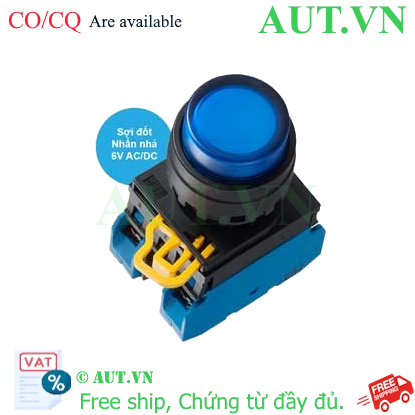 Ảnh của Nút nhấn nhả có đèn IDEC YW1L-M2E20Q5S 6VAC/DC D22 2NO (Xanh)