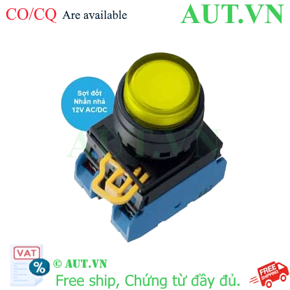 Ảnh của Nút nhấn nhả có đèn IDEC YW1L-M2E20Q6Y 12VAC/DC D22 2NO (Vàng)