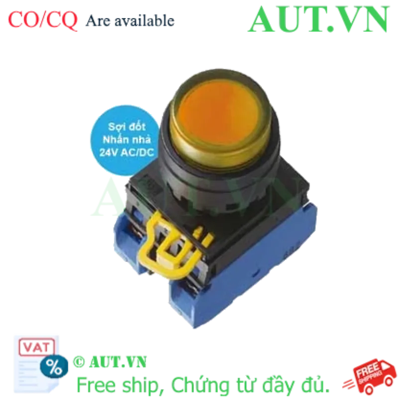 Ảnh của Nút nhấn nhả có đèn IDEC YW1L-M2E20Q7A 24VAC/DC D22 2NO (Hổ phách)