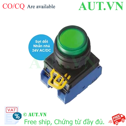 Ảnh của Nút nhấn nhả có đèn IDEC YW1L-M2E20Q7G 24VAC/DC D22 2NO (Xanh)