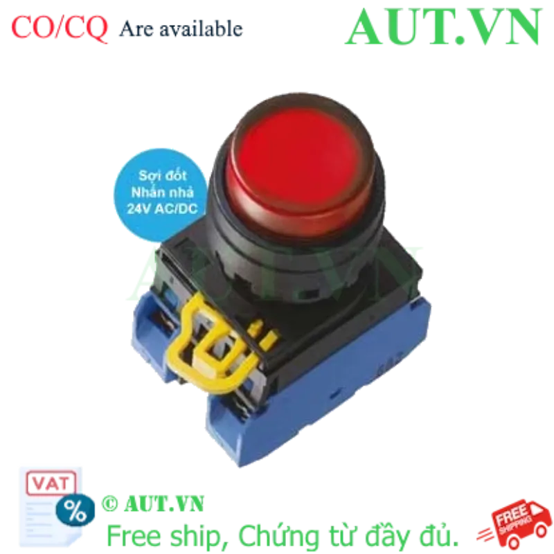 Ảnh của Nút nhấn nhả có đèn IDEC YW1L-M2E20Q7R 24VAC/DC D22 2NO (Đỏ)