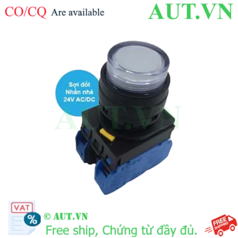 Ảnh của Nút nhấn nhả có đèn IDEC YW1L-M2E20Q7W 24VAC/DC D22 2NO (Trắng)