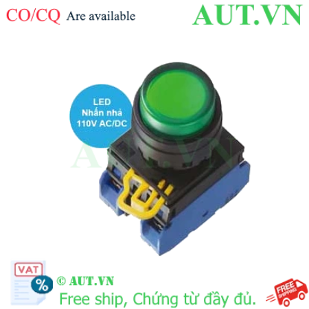 Ảnh của Nút nhấn nhả có đèn IDEC YW1L-M2E20QHG 110VAC D22 2NO (Xanh)