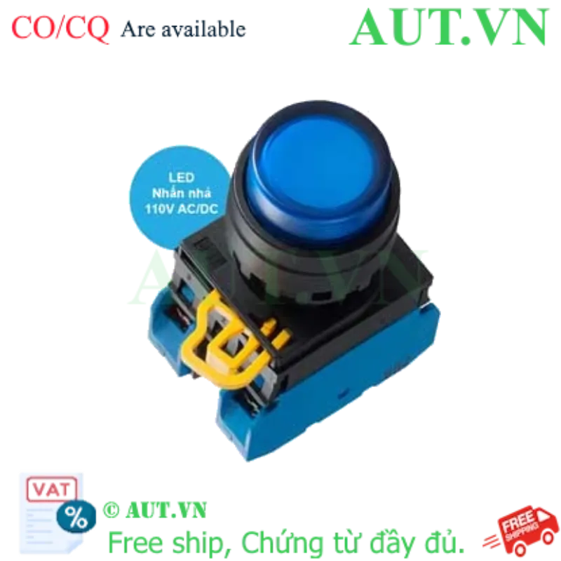 Ảnh của Nút nhấn nhả có đèn IDEC YW1L-M2E20QHS 110VAC D22 2NO (Xanh)