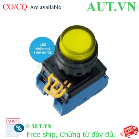 Ảnh của Nút nhấn nhả có đèn IDEC YW1L-M2E20QHY 110VAC D22 2NO (Vàng)