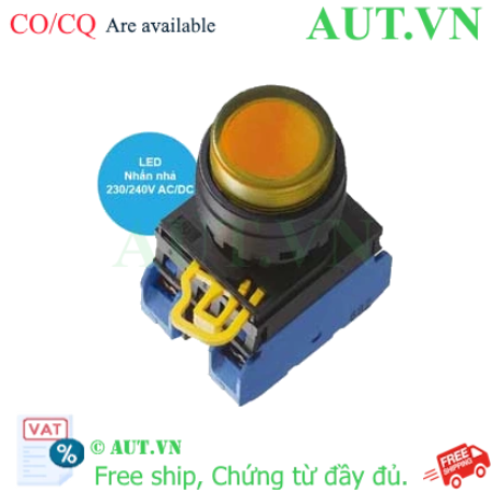 Ảnh của Nút nhấn nhả có đèn IDEC YW1L-M2E20QM3A 220VAC D22 2NO (Hổ phách)